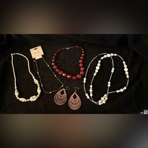 Red Faceted Bead Necklace - Women Jewelry